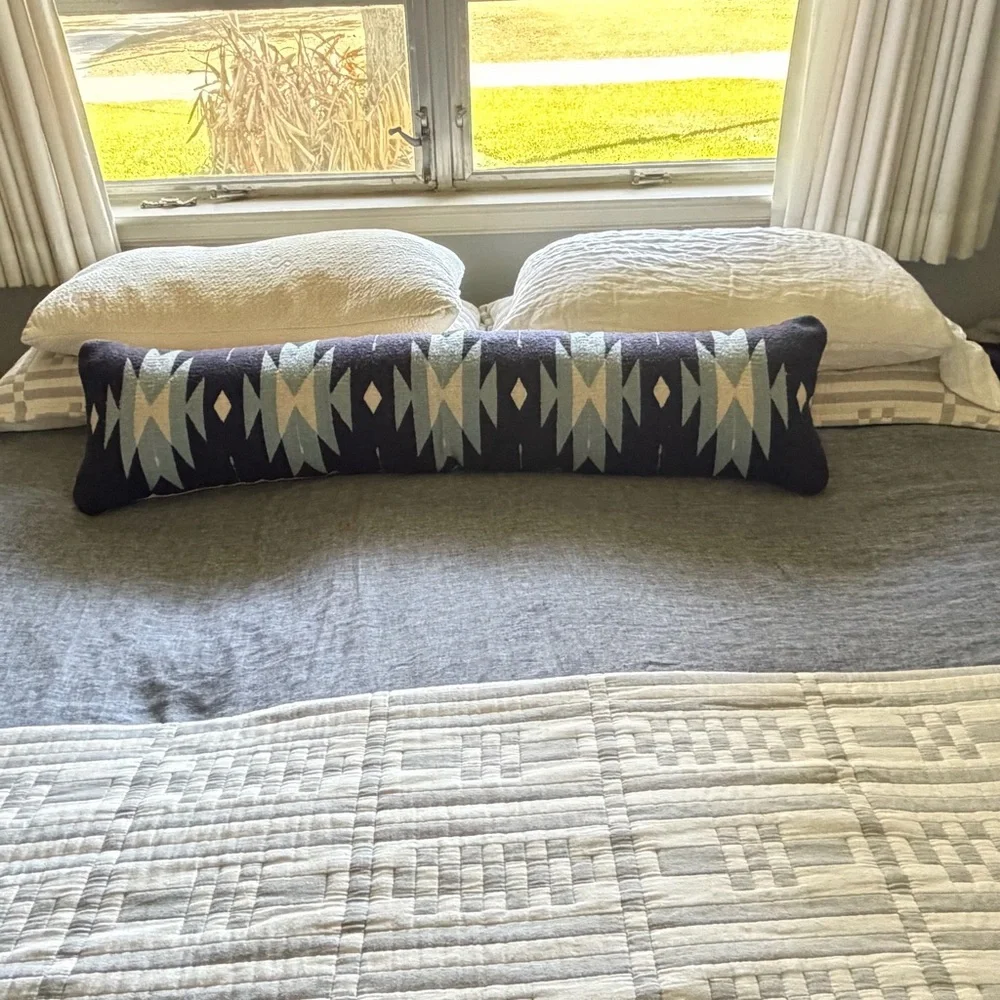 The Citizenry Nizado‎ 48” Lumbar Pillow Indigo Wool 12x48